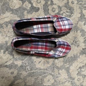 Sperry plaid slip ons